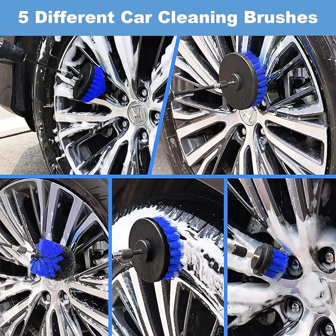 21PCS Car Detailing Brush Set, Car Detailing kit, Auto Detailing Drill Brush Set, Car Detailing Brushes, Car Wash Kit for Vehicles, Car Cleaning Tools Kit for Interior,Exterior, Wheels, Dashboard