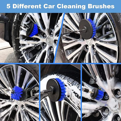 21PCS Car Detailing Brush Set, Car Detailing kit, Auto Detailing Drill Brush Set, Car Detailing Brushes, Car Wash Kit for Vehicles, Car Cleaning Tools Kit for Interior,Exterior, Wheels, Dashboard