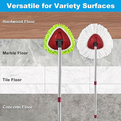 Mop Heads Replacements for Ocedar, Mop Replace Head for o Cedar Easywring 1 Tank, Spin Mop Replacement Head Include 3 Mop Refills Machine Washable Reusable Deep Cleaning and 3 Chenille Mop Pads