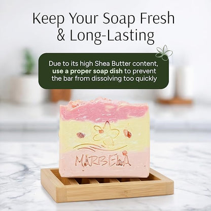 Marbela Cosmetics Himalayan Salt Springs Handmade Soap Bar - Hydrating Mineral Salt Clay Face & Body Soap - Citrus Floral with Litsea Cubeba Scent - Vegan Cruelty Free Artisan 3.5 Oz