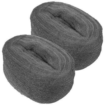 2 Rolls #0000 Grade Steel Wool Pads, Flexible Buffing Wire Mesh for Rust Removal, Polishing Wood and Metal Surfaces, Coarse Wire Wool for Cleaning and Finishing