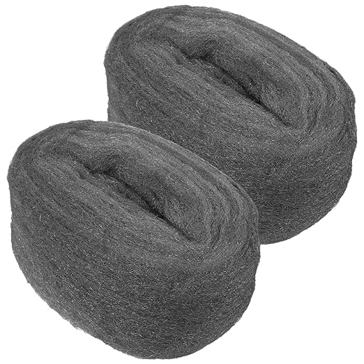 2 Rolls #0000 Grade Steel Wool Pads, Flexible Buffing Wire Mesh for Rust Removal, Polishing Wood and Metal Surfaces, Coarse Wire Wool for Cleaning and Finishing