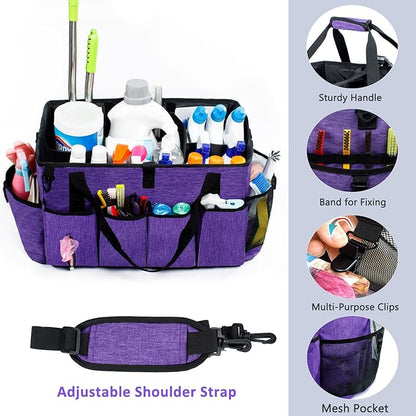 XL Professional Cleaning Caddy for Cleaning Suppliers, 17" Wearable Cleaing Bag for Housekeepers, Cleaning Organizer, Detailing Bag