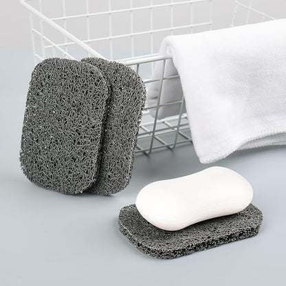 Yadream 4 Pack Gray BPA-Free Soap Savers Pads, Non-Slip Soap Holder, Self-Draining Soap Bars Holder, Suitable for Kitchen Bathroom Shower Travel Hotel