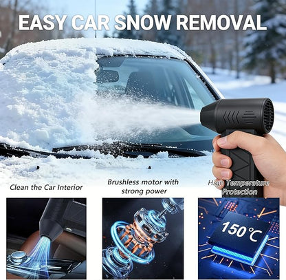 2026 Upgrade Snow Removal for Cars 130,000 RPM Mini Snow Blower for Car Snow Master Pro Led Turbo Blower,4-Speed Adjustable Turbo Electric Portable Hand Held Car Remover for Vehicle and Home Cleaning