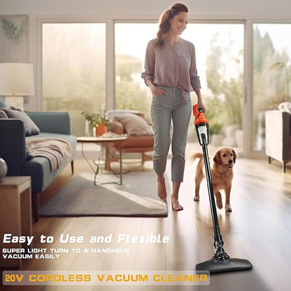 Nichilas Cordless Vacuum Cleaner Handheld Stick Vacuum Cleaner 10kPa Powerful Suction 4 Different Heads for Home Pets Floor Car, Compatible with DEWALT 20V MAX Batteries (NO Battery)