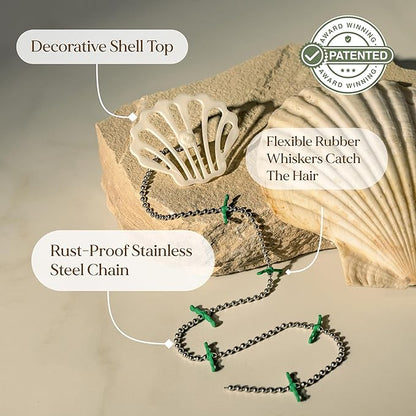 DrainWig Shower Drain Hair Catcher – Disposable Bathroom Hair Trap, Easy to Install in Shower Drain Cover, Helps Prevent Clogs – As Seen on Shark Tank - Bathroom Accessories - Shell (4-Pack)