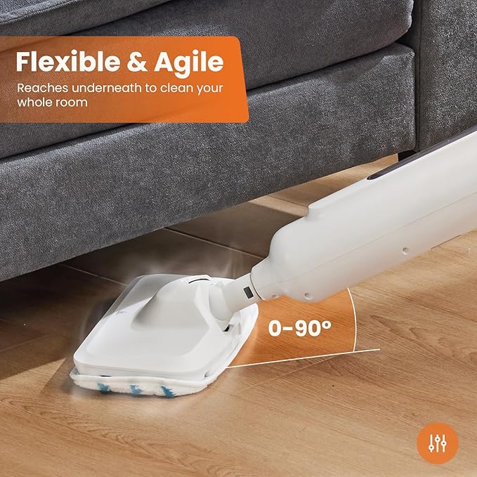 Sweetcrispy Steam Mop for Floor Cleaning,Lightweight Floor Steamer Cleaner for Hardwood/Tile/Laminate Floors Carpet, 2 Washable Pad, White and Green