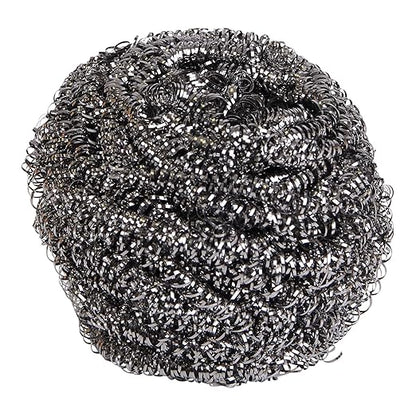 Boardwalk Stainless Steel Scrubber, Large Size, 2.5 x 2.75, Steel Gray, 12/Carton