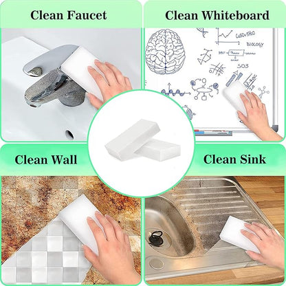 Magic Sponge Eraser, 50Pack Melamine Sponge Foam Bulk Sheets Cleaning Pads, Multi-Functional Household Cleaning Sponges for Dish, Kitchen, Stove, Bathtub, Sink, Furniture