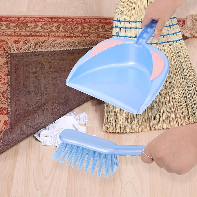 Zerodeko 1set Dustpan and Broom Home Cleaning Ergonomic Design for Desktop Car Interior and Narrow Corners Portable Dustpan Supplies Convenient Dust Cleaning Tools
