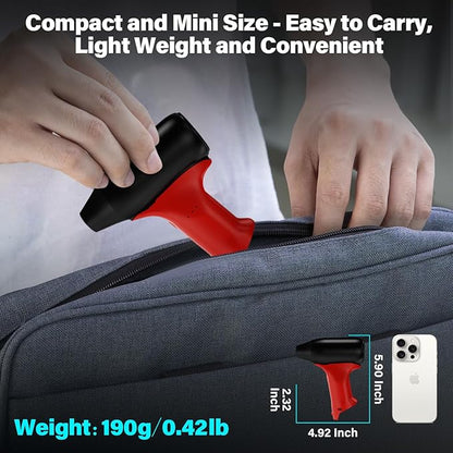 TPDL Mini Jet Blower Portable Violent Turbo Fan for Milwaukee M12 12V Battery, 4-Speed Wireless High Speed Handheld Fan, for Computer Key Board Cleaning,Hair Drying,Camping,Outdoors (No Battery)