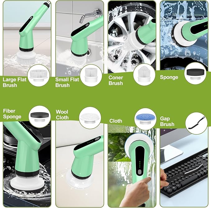 Electric Spin Scrubber Green