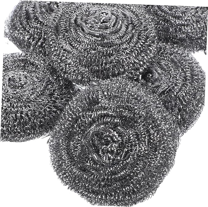 Healifty 6pcs Decontamination Cleaning Steel Wool Balls Sink Brush Pot Metal Scrubbers for Pots Pans Dishes