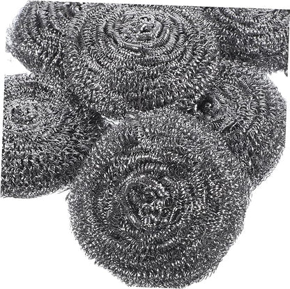Healifty 6pcs Decontamination Cleaning Steel Wool Balls Sink Brush Pot Metal Scrubbers for Pots Pans Dishes