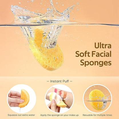 GAINWELL 2026 Graduation Gift for Her, 50-Count Compressed Facial Sponges, 100% Natural Cellulose Cosmetic Spa Sponge for Facial Cleansing, Exfoliating Mask Makeup Removal