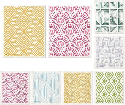 Swedish Kitchen Towel Set Reusable Kitchen Towel Set Absorbent Cellulose Sponge Cloth 8 Pack Set Biodegradable Ideal for Household Kitchen Cleaning