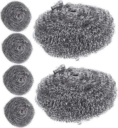 ULTECHNOVO 6pcs Metal Scrubbers Cleaning Balls for Pots Pans Grills and Kitchen Surfaces Efficient and for Heavy-Duty Use