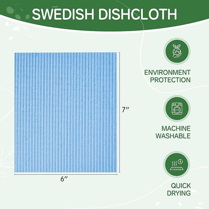 Swedish Dishcloths for Kitchen 10 Pack, Grey Cellulose Sponge Cloths of Reusable Dish Cloths for Cleaning,Super Absorbent Dish Towels for Washing Dishes