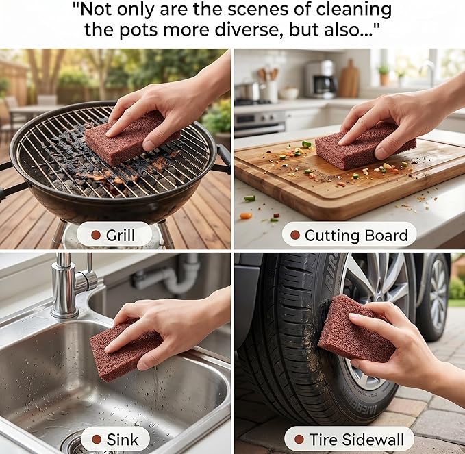 Magic Emery Cleaning Sponge, Decontamination Cleaning Brush, Multi-Functional Nano Carborundum Sponge Eraser for BBQ Grill Pots Pans (10 PCS)