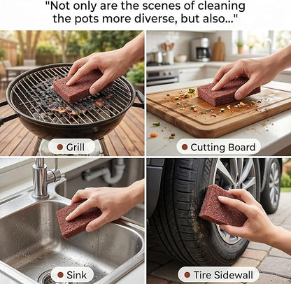 Magic Emery Cleaning Sponge, Decontamination Cleaning Brush, Multi-Functional Nano Carborundum Sponge Eraser for BBQ Grill Pots Pans (10 PCS)