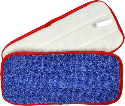 CleanAide All-Purpose Microfiber Twist Yarn Mop Pads for Dust, Dirt & Pet Hair, Hook & Loop Backing, Machine Washable & Reusable, Home & Commercial Cleaning, 10-Inch, 6-Pack, Red