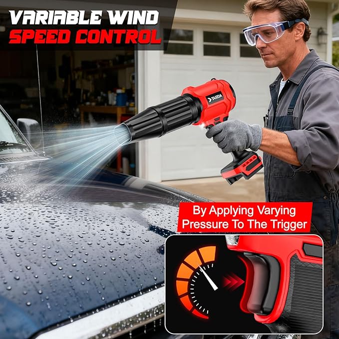 Cordless Leaf Blower Compatible for Milwaukee 18V Battery(NO Battery), Mini Turbo Jet Blower with 2 Nozzles, Lightweight & One-Hand Use, for Patio Garage Yard Cleaning Car Dryer(Tool Only)