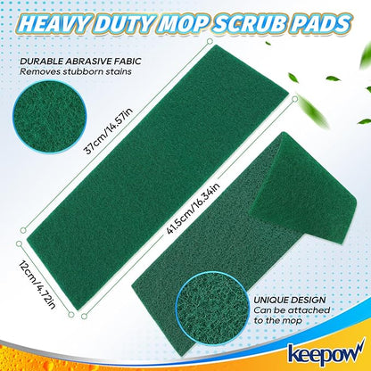 KEEPOW 6 Pack Scrub Mop Pads Replacement Compatible with Libman Freedom Spray Mop, Mop Scrubber Attachment for Floor Cleaning, Fit for Rubbermaid and Turbo & Other 18 Inch Microfiber Mops