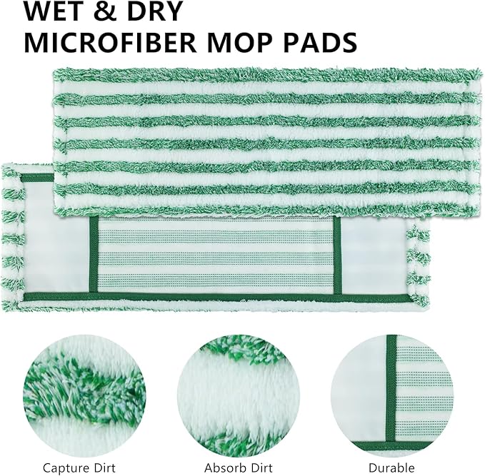 6 Pack Replacement Mop Refills Compatible with Libman Wet & Dry Microfiber Mop, Reusable Washable Mop Head Replacement Pads for Cleaning Multi-Surface Floor (Mop not Included)