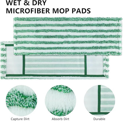 6 Pack Replacement Mop Refills Compatible with Libman Wet & Dry Microfiber Mop, Reusable Washable Mop Head Replacement Pads for Cleaning Multi-Surface Floor (Mop not Included)