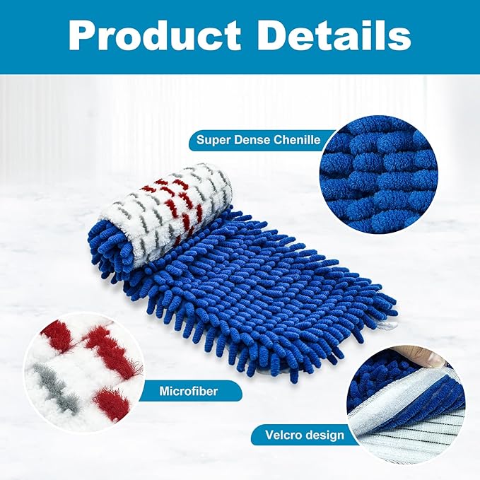 Mop Heads Replacements for O-Cedar Hardwood Floor 'N More 3-Action Mop, Mop Replace Head for O Cedar Hardwood Floor 'N More Microfiber Flip Mop, 2-Pack Dust Mop Heads Replacements for Ocedar