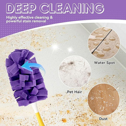 Reusable Duster Pads Compatible with Swiffer Hand Duster, 360 Duster Refill, Dusters Heavy Duty Refills, Microfiber Dusters Refills for Blinds, Car, Furniture, Fans, 3 Pack (Handle is Not Included)