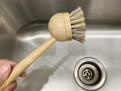 JuneLily Sisal & Coconut Dish Brush Heads Plant-Based Replacement for Washing Dishes Kitchen Bathroom (Coconut Brush Head)