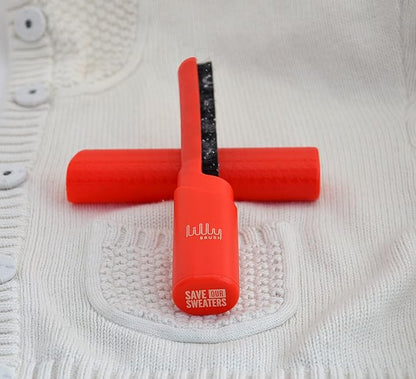Lilly Brush Save Our Sweaters Fabric Pill Remover & Lint Brush. ONLY for 100% Cashmere, Cotton, Wool, & Silk! Do NOT use on Polyester, Nylon, or Acrylic. Travel Sized (Red)