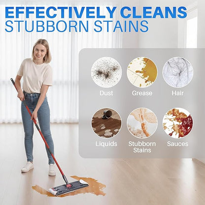 18 PCS Mop Pads, 15.95” x 4.33” Reusable Microfiber Mop Pads Replacements Compatible with Ocedar H2prO Flat Mop, Washable Replacement for Wood Floor, Blue & White Stripes Wet Pads Refill