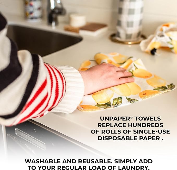Marley's Monsters UNpaper Towels - 12 Count roll, Reusable Paper Towels Cotton, Tree Free (Cosmo)