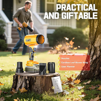 800,000 RPM Leaf Blower Compatible with Dewalt 20V: Ecarke Cordless Dust Blower, Electric Turbo Jet Blower Handheld Battery Powered with Brushless Motor for Patio Garden Lawn (Tool Only, No Battery)