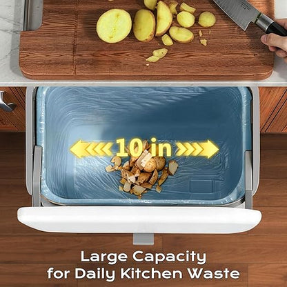 Hanging Trash Can with Lid, Kitchen Compost Bin, Waterproof Odor-Blocking Countertop Trash Can for Cabinet Door, Under Sink, Bathroom, RV and Office