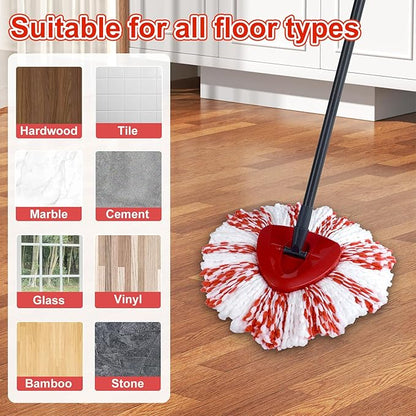 3 Pack Deep Clean Refill Compatible with O Ceda EasyWring Spin Mop & Bucket System Microfiber Mops Heads Refill for Oceda Easywring 1 Tank Spin Mop System, 40% More Cleaning Power, Scrub Pad