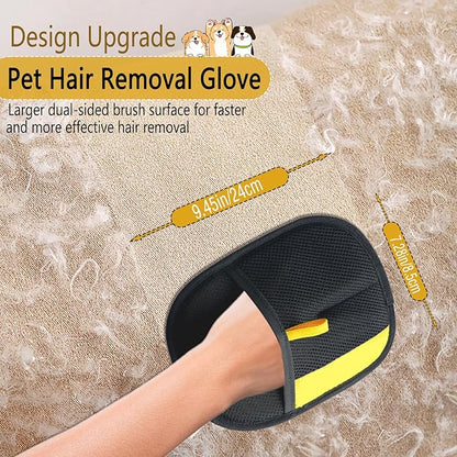 2 Pcs Electrostatic Pet Hair Removal Glove, 2026 Newly Magic Brush Pet Hair Remover for Dogs & Cats, Reusable Animal Fur Grooming Tool for Cleaning Hair on Furniture, Couch, Car Seats, Carpet