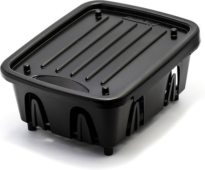 Camco RV Mini Dish Drainer & Tray - Features a Sloped Drain Tray Design, Heavy-Duty Construction - Ideal for Small Spaces, Apartments, Boats, and More -9.5"L x 11.7"W x 4.75"H - Black (43512)