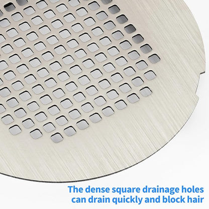 Shower Drain Cover, Shower Drain Hair Catcher Snap-in Replacement Strainer, Brushed Silver Round Grate, Drain Protector Designed for 4.25" D Standard Round Shower Drains