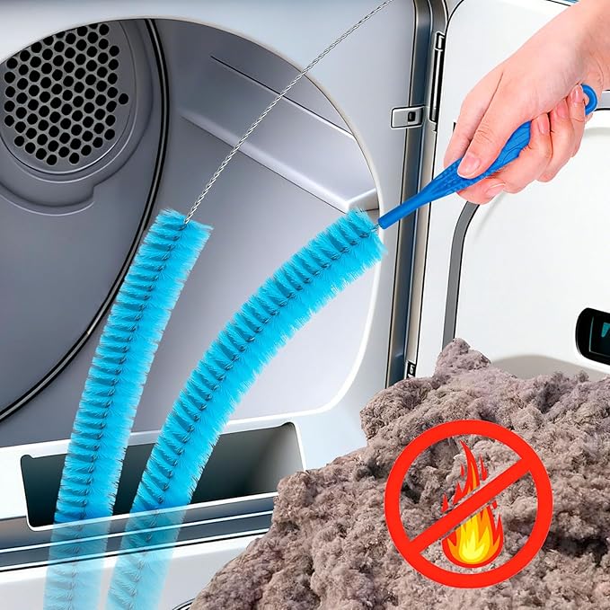 Dryer Vent Cleaner Kit - Compatible Universal Vacuum Attachment Hose with Most Vacuum Cleaner, Dryer Lint Cleaner Kit and Cleaning Brush Tools for Efficient Dryer Vent Hose Maintenance (Blue)