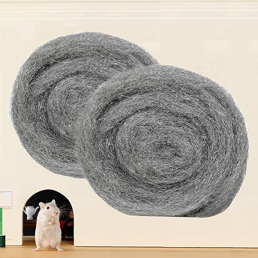 2 Pack 3" x16 Ft Steel Wool Roll, antfees Steel Wool Fill Fabric Roll, Coarse Wire Wool Hardware Cloth DIY Kit, Gap Blocker for Holes Wall Cracks Vents in Garden House Garage