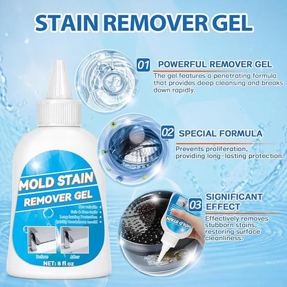 Household Stain Remover Gel, Powerful All-Purpose Stain Cleaner Gel, Effective on Bathroom, Shower, Sink, Grout, Washing Machine Seal, Kitchen