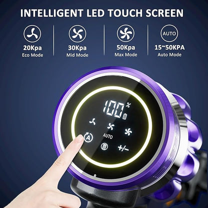 Cordless Vacuum Cleaner, 560W/50KPA/70Mins Vacuum Cleaners for Home with Auto Dust Detection/LED Touch Display, Stick Vacuum Cordless Rechargeable, Pet Vacuum for Pet Hair,Hardwood Floor,Carpet