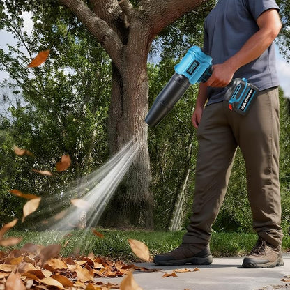 Cordless Leaf Blower, Brushless Mini Jet Dry Blower 40000 RPM 475 MPH, Handheld Turbofan Air Blowers with 2×4.0Ah Battery, Extended Nozzle for Lawn Care, Patio Cleaning, Dust