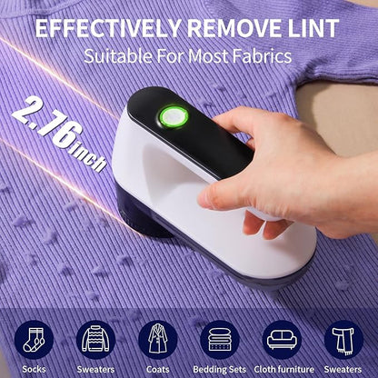 Fabric Shaver, Lint Shaver, Lint Remover Rechargeable Sweater Defuzzer Sweater Shavers to Remove Pilling for Clothes, Couch, Furniture, Fuzz Remover (6 Leaf Blade, 2 Extra Blades)