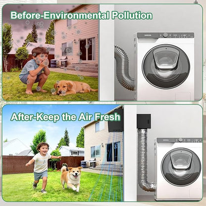 Dryer Lint Trap, Metal Dryer Duct Lint Trap Lint Catcher Collector Box with 90 Degree Dryer Vent Elbow, Secondary laundry lint catcher Connector Kit for Electric Dryer - Easy to Install & Maintain