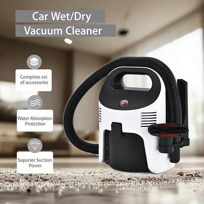 Portable Wet/Dry Vacuum, 2-Gallon, Small Shop Vacuum，Corded, Compact Wet/Dry Vacuum for Pets & Cars，Black-White Elf